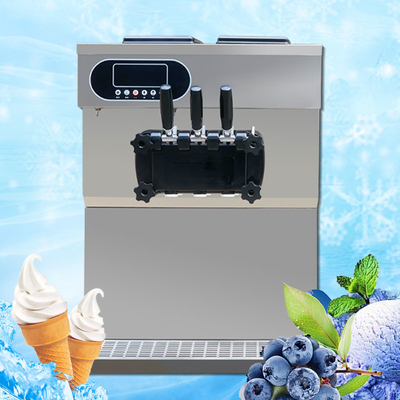دستگاه بستنی ساز تجاری رومیزی 25 لیتری استیل ضد زنگ 3 طعم رول ساز