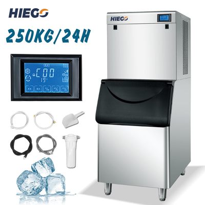 دستگاه یخ ساز مکعبی 250 کیلوگرمی/24 ساعته استیل ضد زنگ دستگاه سطل یخ ساز تمام اتوماتیک