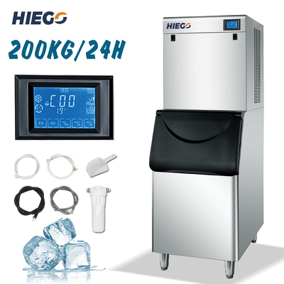 200 کیلوگرم / 24 ساعت یخ ساز تجاری دستگاه یخ ساز دستگاه یخ ساز خودکار برای استفاده در هتل