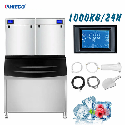تایمر فعال نقره ای خودکار یخ ساز اندازه متوسط ​​1000 کیلوگرم در روز