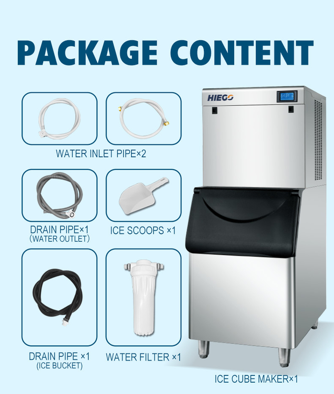 دستگاه یخ ساز مکعبی 250 کیلوگرمی/24 ساعته استیل ضد زنگ دستگاه سطل یخ ساز تمام اتوماتیک 10