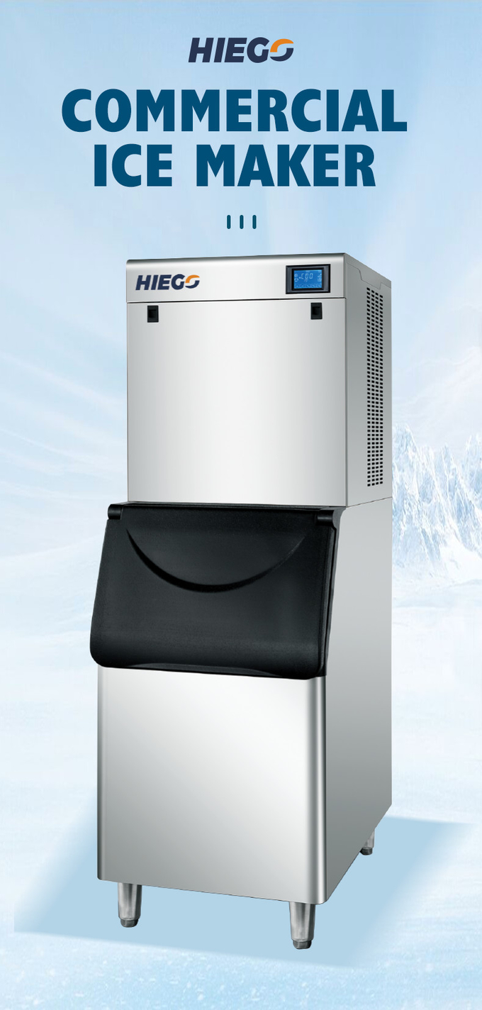 یخ ساز تجاری 450 پوندی 200 کیلوگرمی یخ ساز برقی سطل ذخیره سازی 1100 کیلوگرمی 0