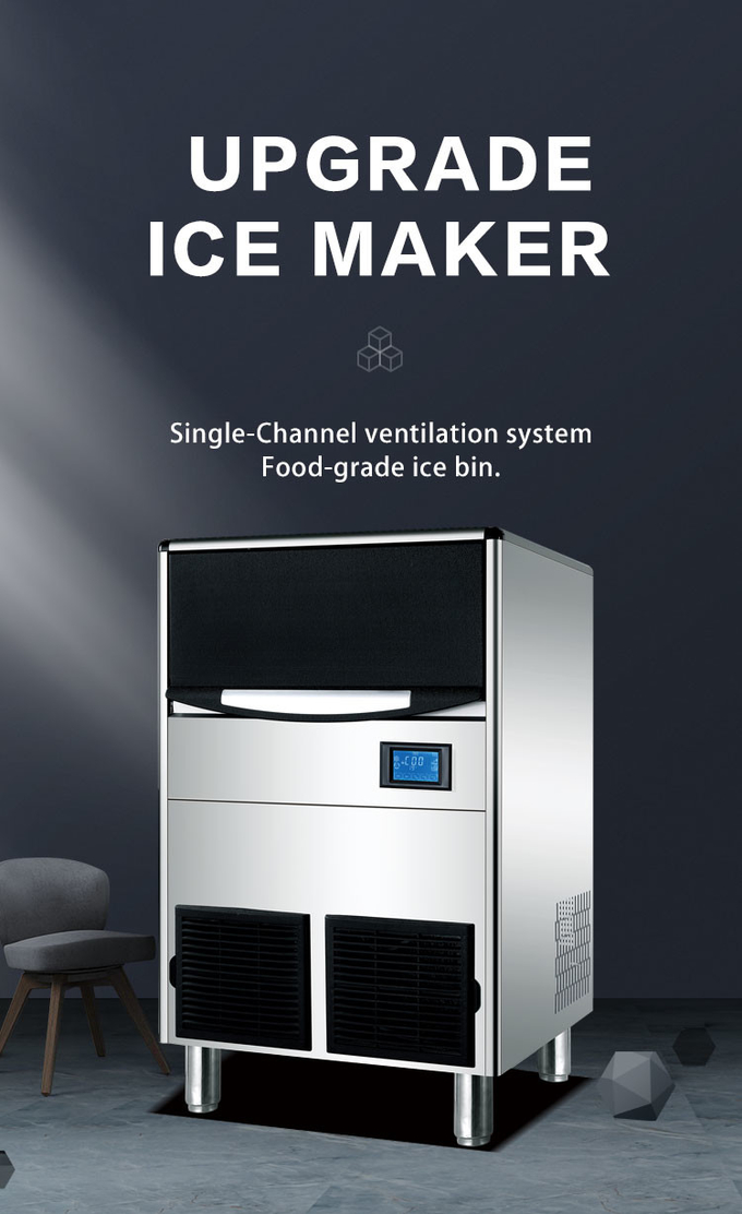 120 کیلوگرم 24 ساعت مربع یخ ساز دستگاه یخ ساز تجاری دستگاه یخ ساز 0