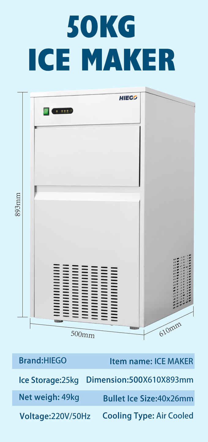 دستگاه یخ آشپزخانه 50 کیلوگرمی دستگاه یخ پلت قابل حمل تجاری R134a 7