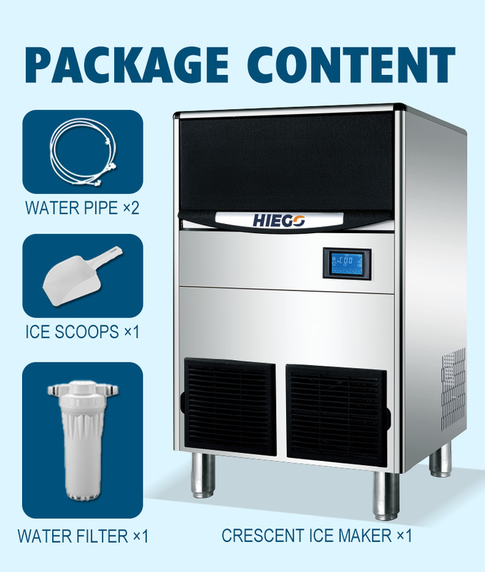 دستگاه یخ ساز هلالی 100 کیلوگرمی / 24 ساعته R404 دستگاه یخ ساز شفاف 45 کیلوگرمی برای تجاری 9