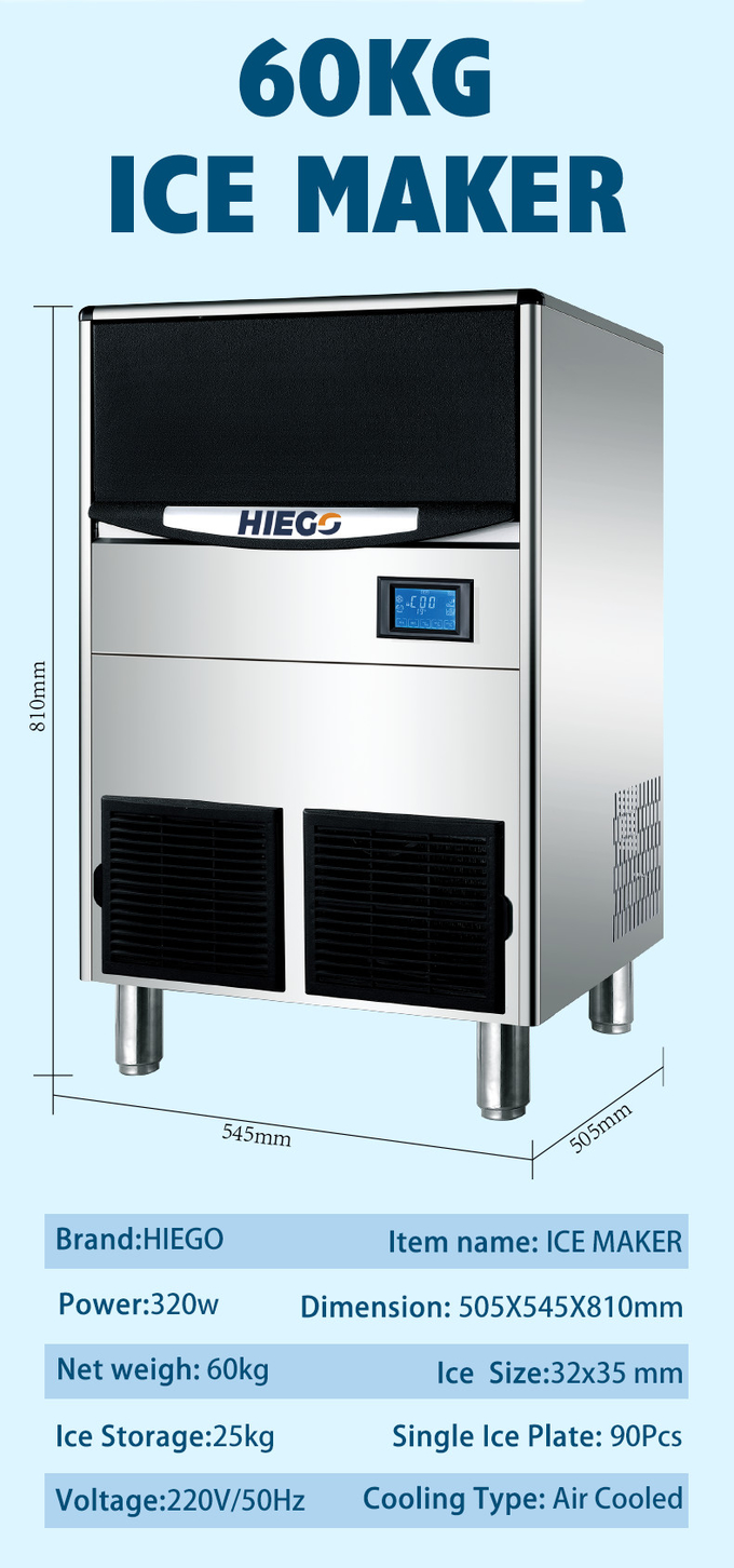 دستگاه یخ ساز هلالی 100 کیلوگرمی / 24 ساعته R404 دستگاه یخ ساز شفاف 45 کیلوگرمی برای تجاری 10
