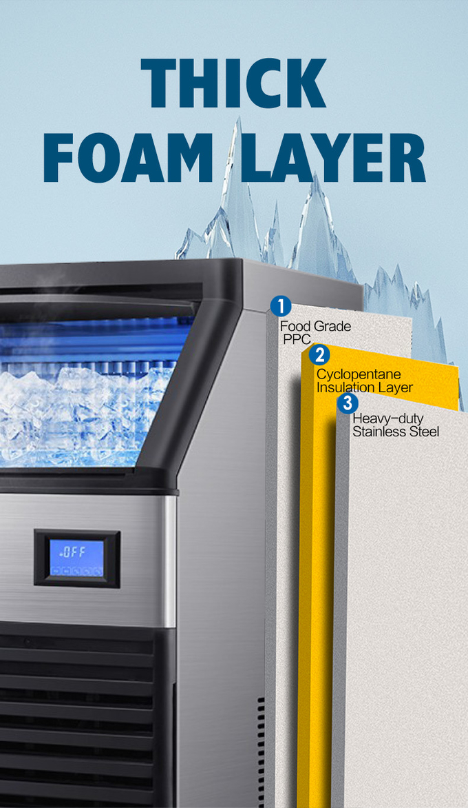 بلوک دستگاه یخ ساز اتوماتیک فولاد ضد زنگ ABS برای فروشگاه مواد غذایی نوشیدنی 3