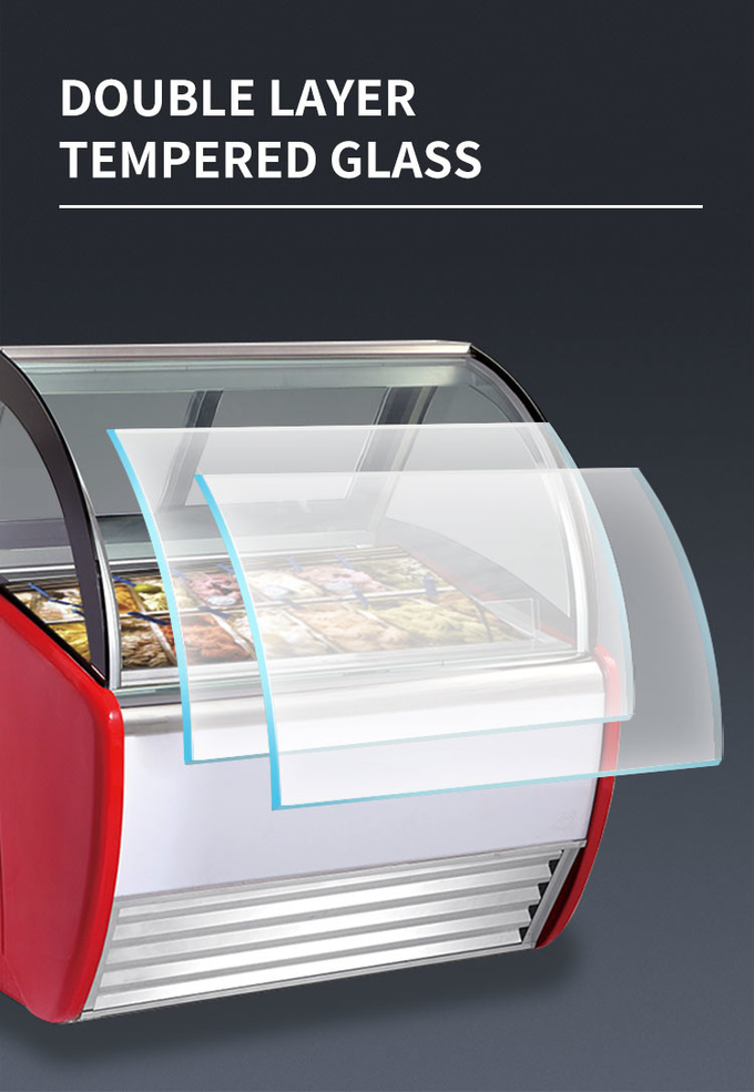 کابینت نمایشگر مخروطی بستنی R404 قفسه قنادی پخته شده بستنی به تنهایی 3