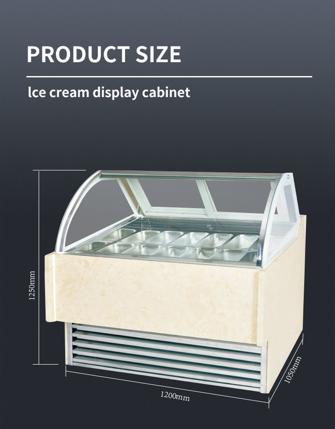 کابینت نمایشگر مخروطی بستنی R404 قفسه قنادی پخته شده بستنی به تنهایی 5
