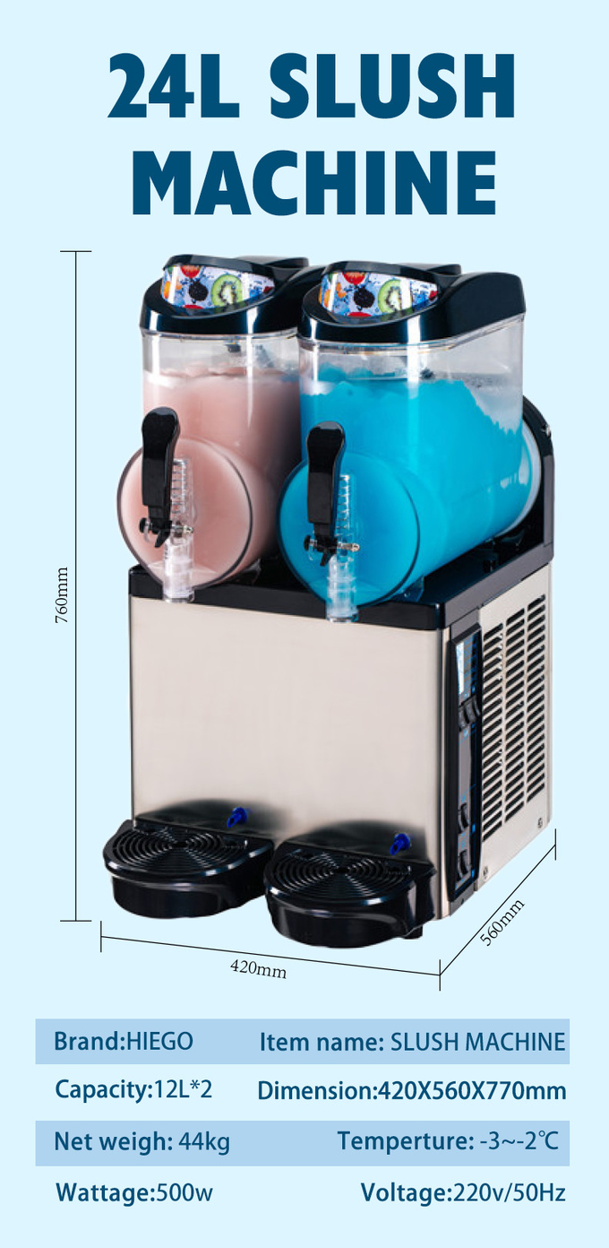 دستگاه آبمیوه گیری تجاری 36 لیتری 2 تانک اسموتی یخ آبمیوه گیری 2