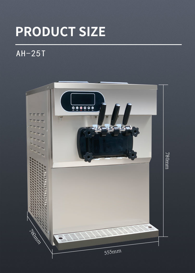 دستگاه بستنی ژلاتو تجاری 25-28L/H دستگاه ژلاتو ساز ایتالیایی 3 طعم 4