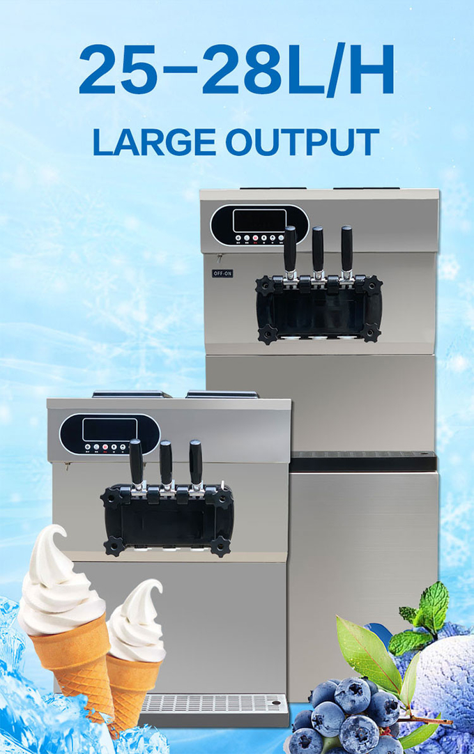 دستگاه بستنی ساز نرم 25-28L/H دستگاه 3 طعم ساز 1