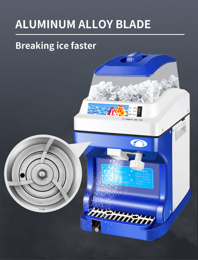 Hopper Commercial Ice Crusher Snow Cone Maker 320rpm یخ ریش تراش اتوماتیک 4