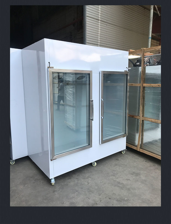 فروشنده یخ بسته بندی شده 1841L R404a با درب شیشه ای گرمکن 7