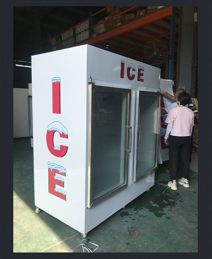 فروشنده یخ بسته بندی شده 1841L R404a با درب شیشه ای گرمکن 1