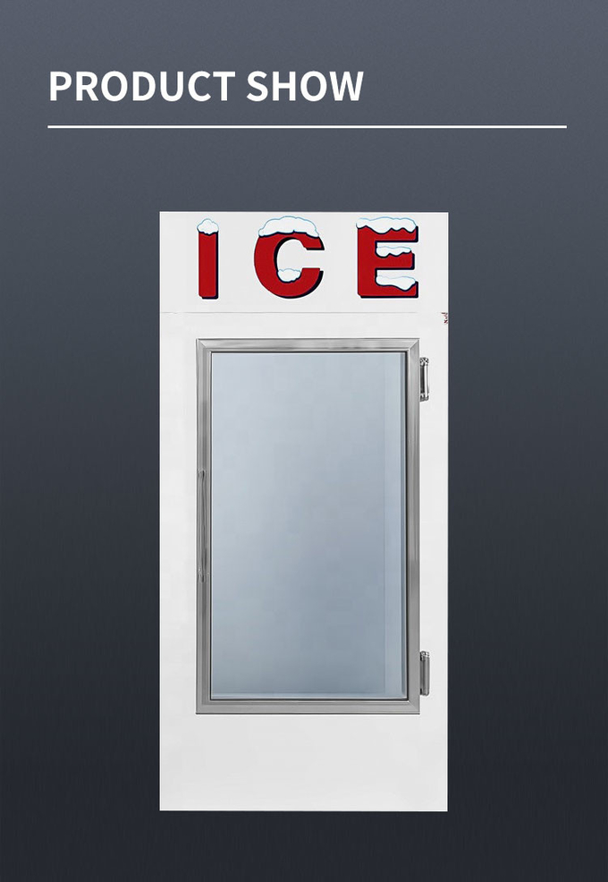 Defrost Auto Cold Wall Outdoor Ice Merchandiser شیشه ای کابینت بستنی استیل ضد زنگ 3