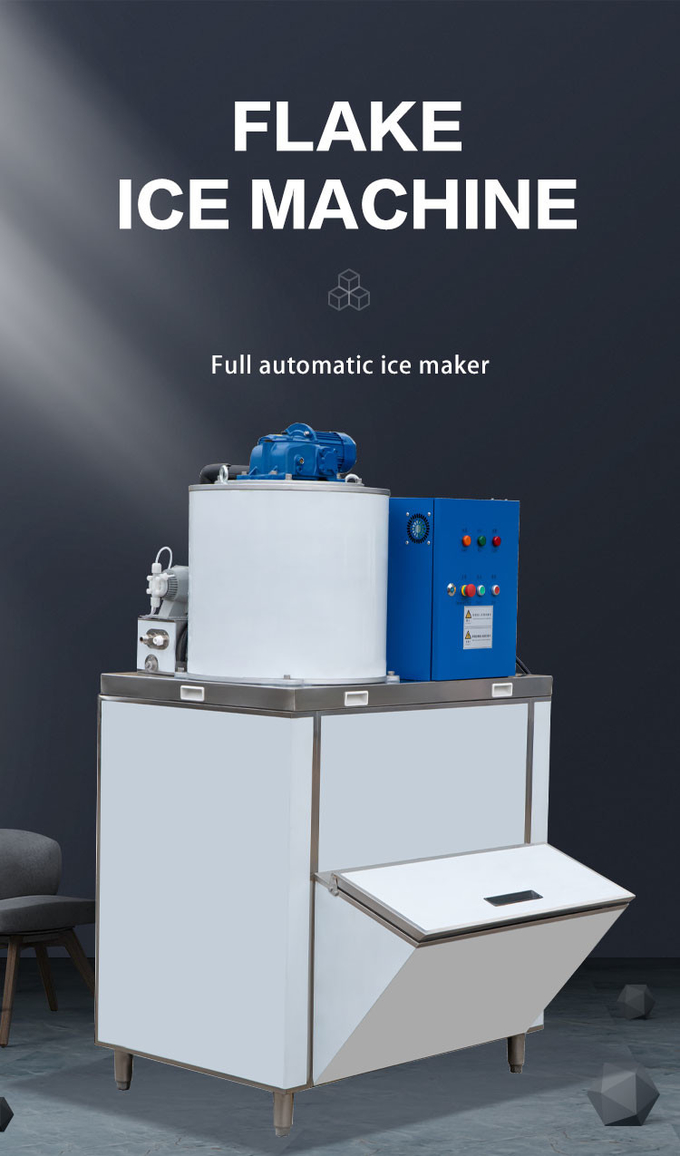 R404A ماژولار Ice Flaker 1.0T/24h دستگاه برف تجاری آب نمک تازه 4