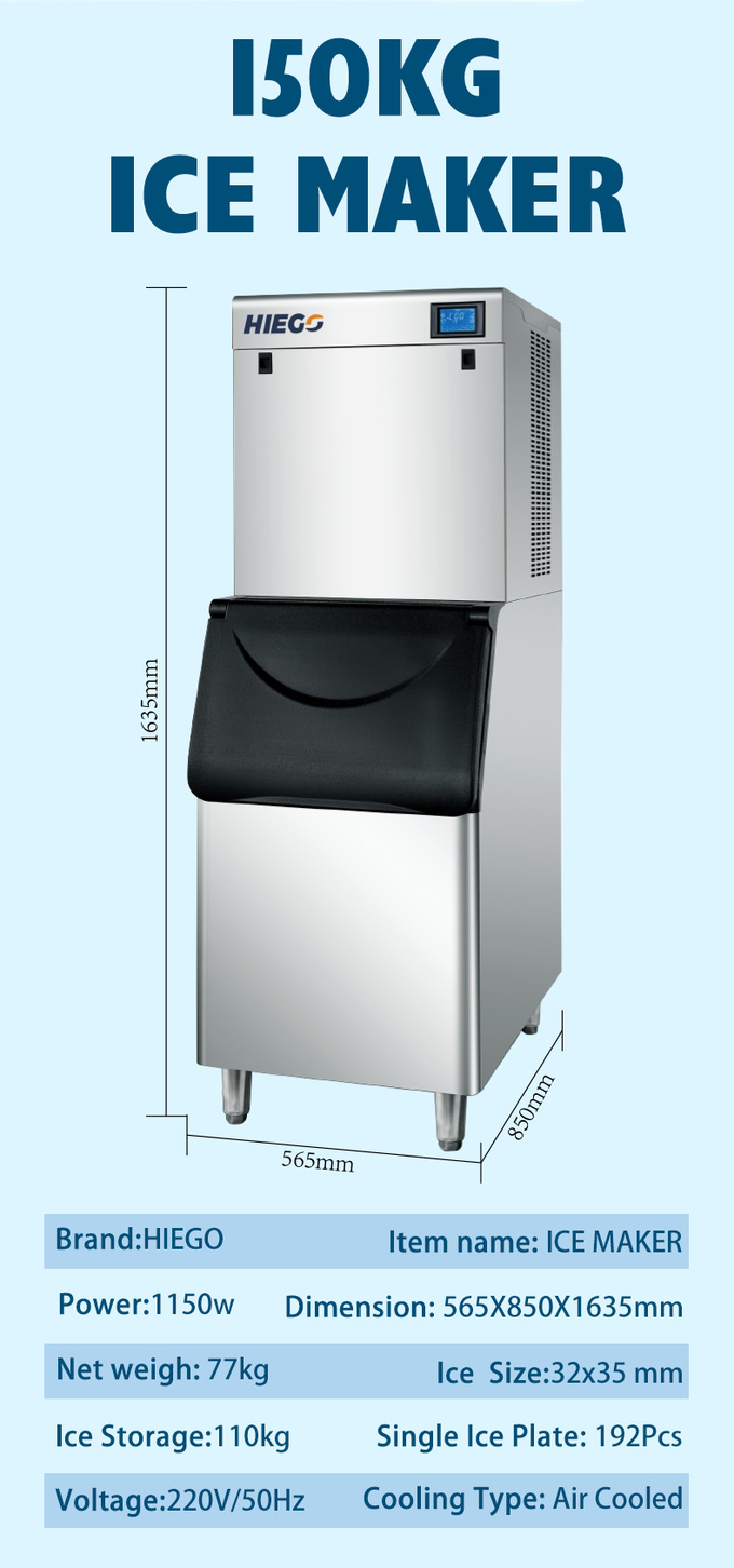 دستگاه یخ ساز تجاری هلال 200 کیلوگرمی / 24 ساعته دستگاه یخ ساز خودکار هلالی 10