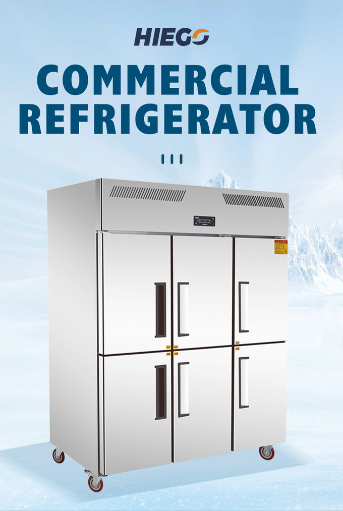 یخچال 6 درب استیل عمودی R134a 1600L خنک کننده مستقیم 0