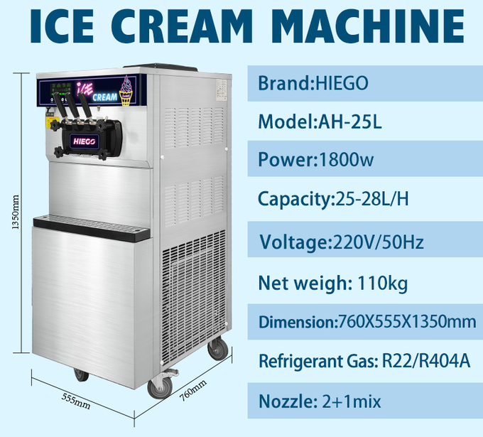 دستگاه بستنی ساز تجاری ژلاتو موبایل 36l هتلی 6